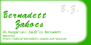 bernadett zakocs business card